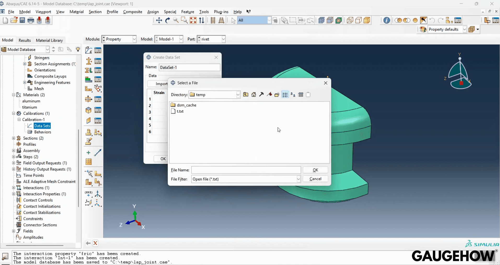 Abaqus material data set import