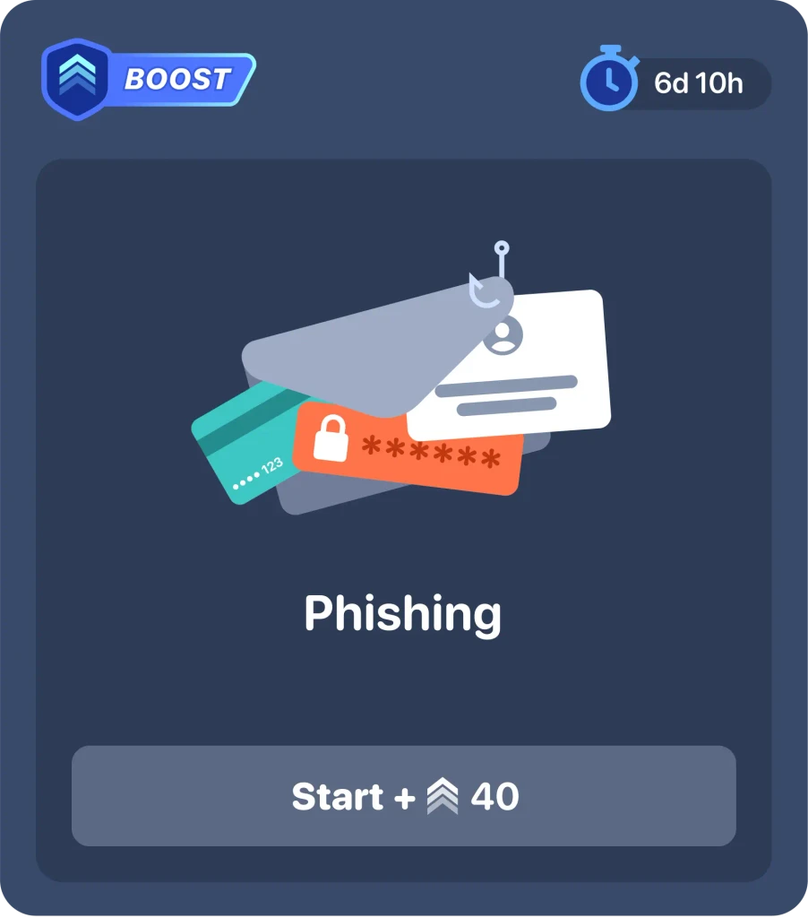 Phishing defence boost card