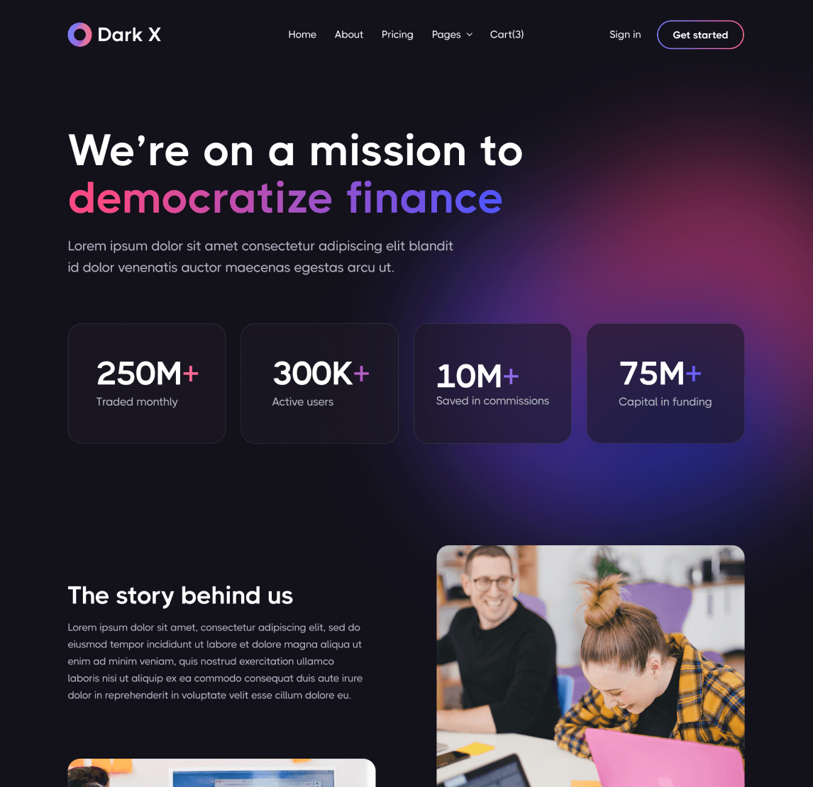Invstor X - Home V1 Page - Investment Firm Framer Template