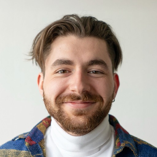 persona portrait image man with orange background and person's image on top