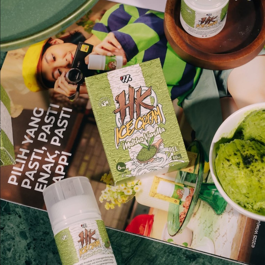 Liquid Vape HK Ice Cream Matcha Vanilla 60ML By Wise Juice x Ariffarisan - FREEBASE 3MG - 6MG