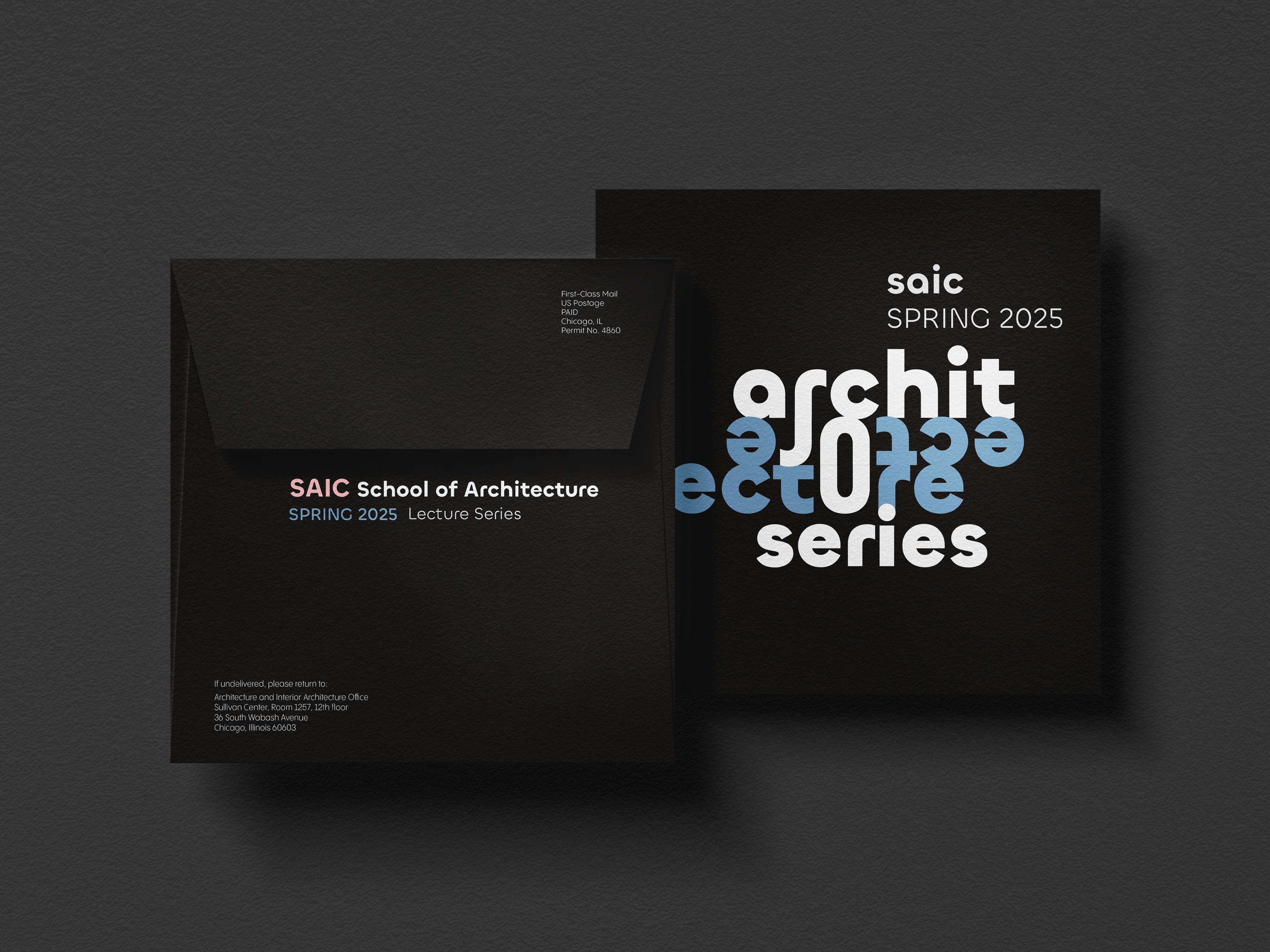 Mockup of a promotional event mailer.