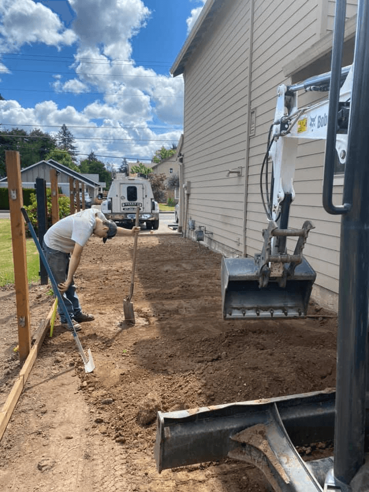 Driveway excavation and grading for residential installation in Oregon City