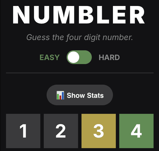 Grock games Numbler Wordle game with numbers