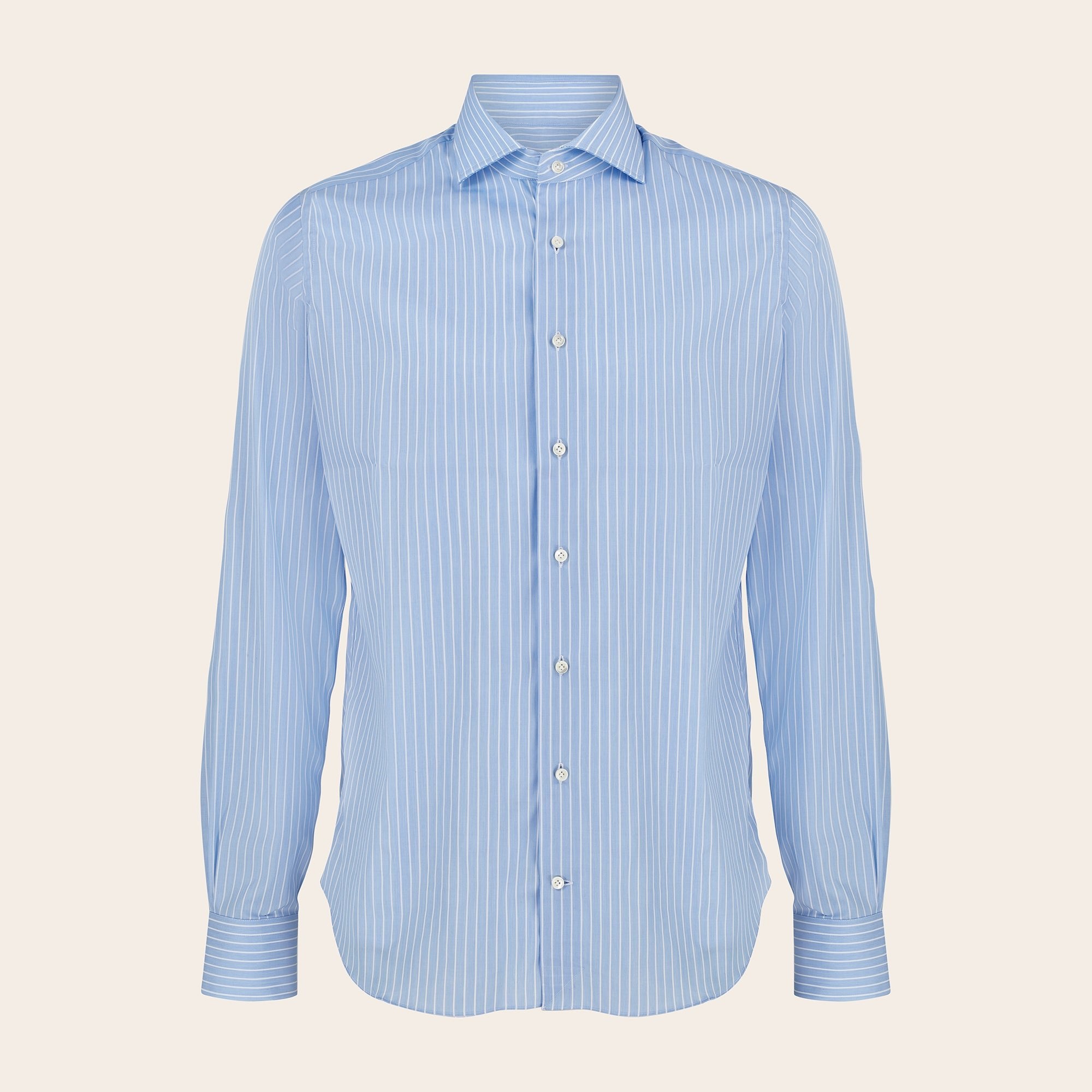 Adda River Thick Blue Stripe Shirt - Mandelli UK