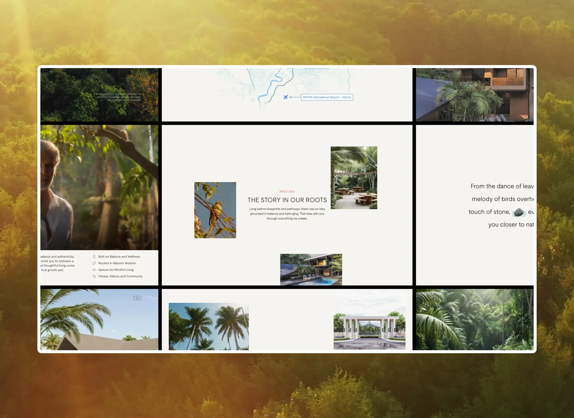 Minimal landing page design for Vedic City real estate platform