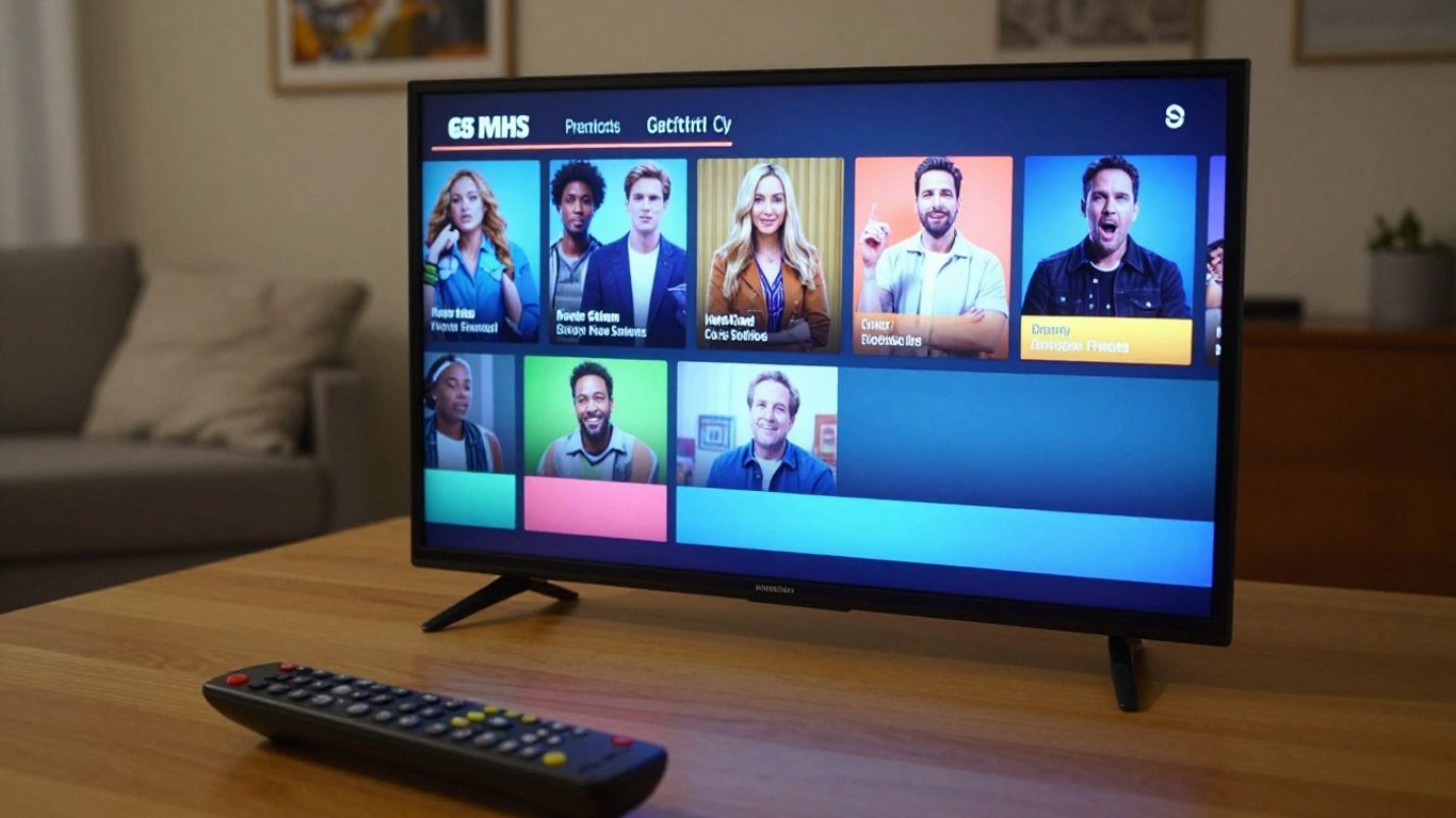 Television screen showing streaming season choices