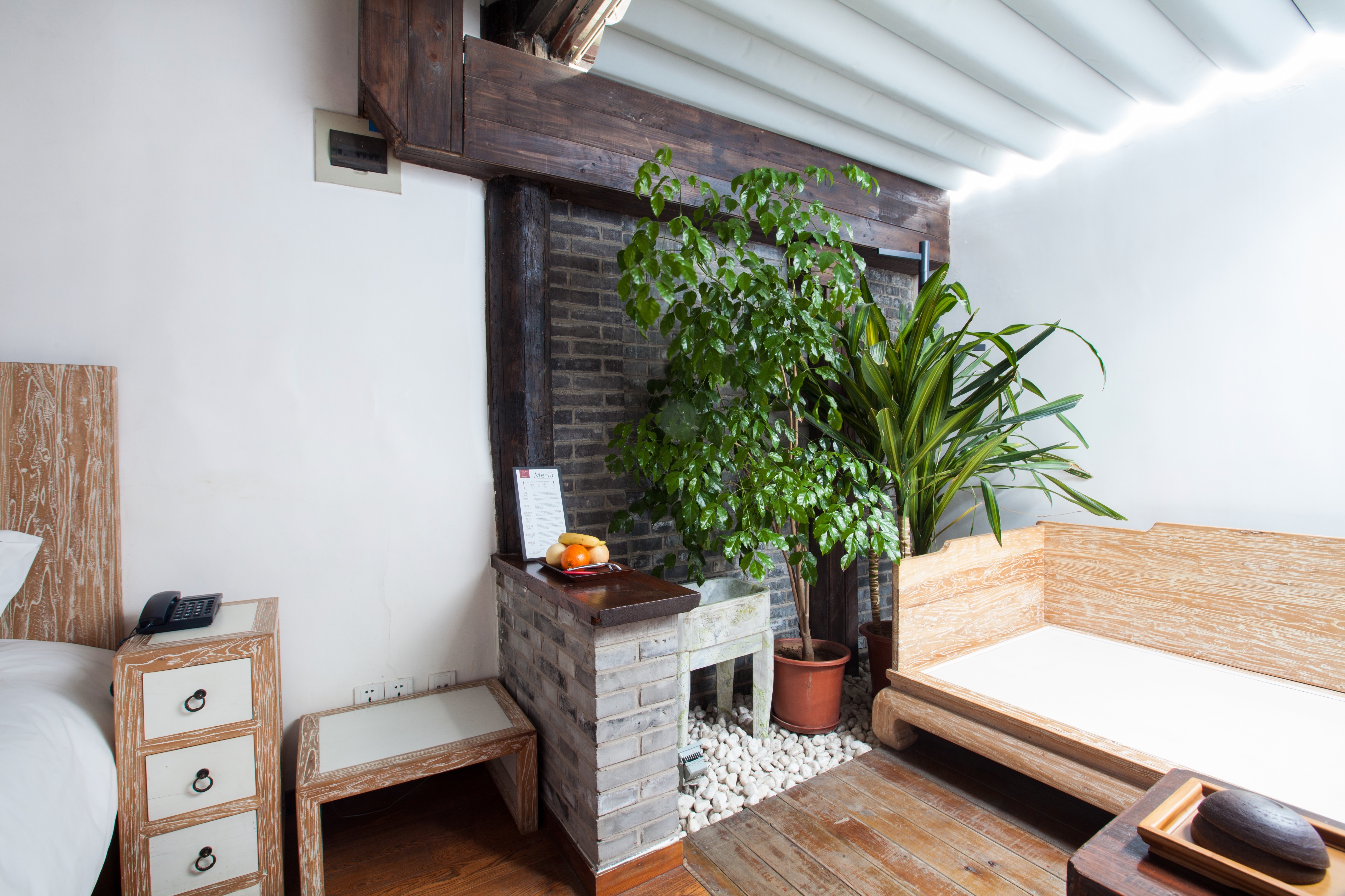 King room desk and timber details