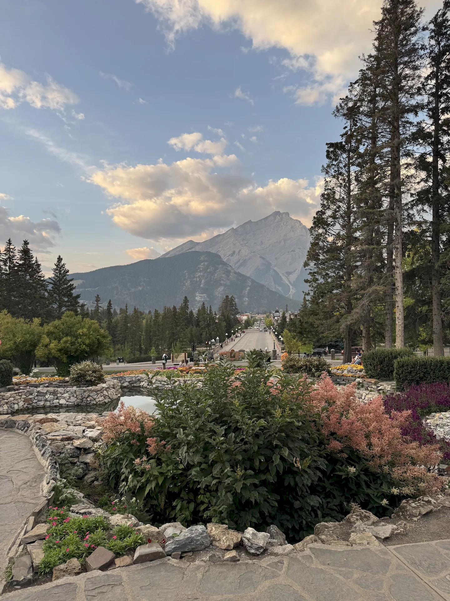 Beautiful garden view in Banff