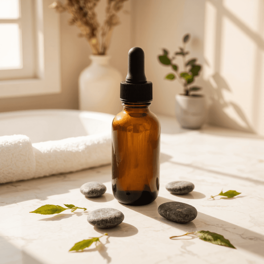 product photography of bottle of skincare product