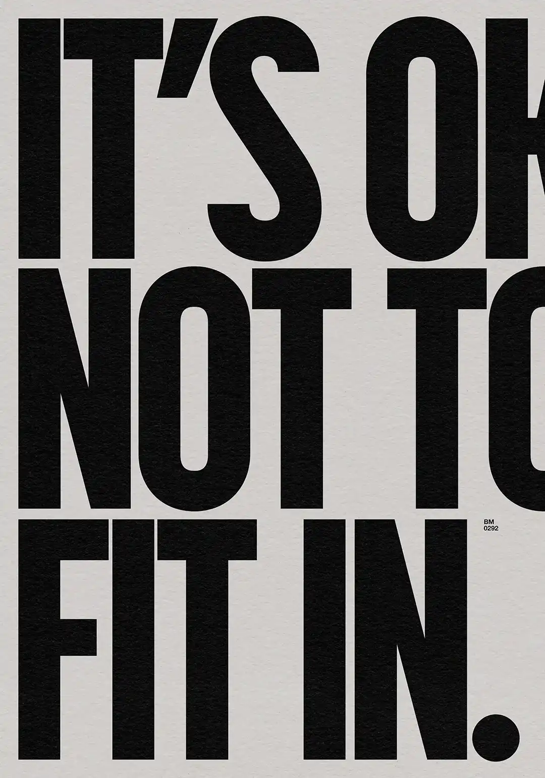Large black typography bleeding off of the page
