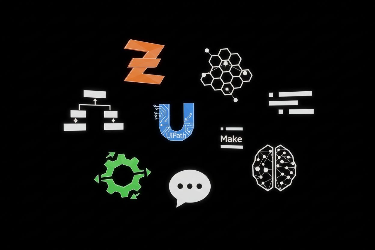 Collage of automation tool interfaces