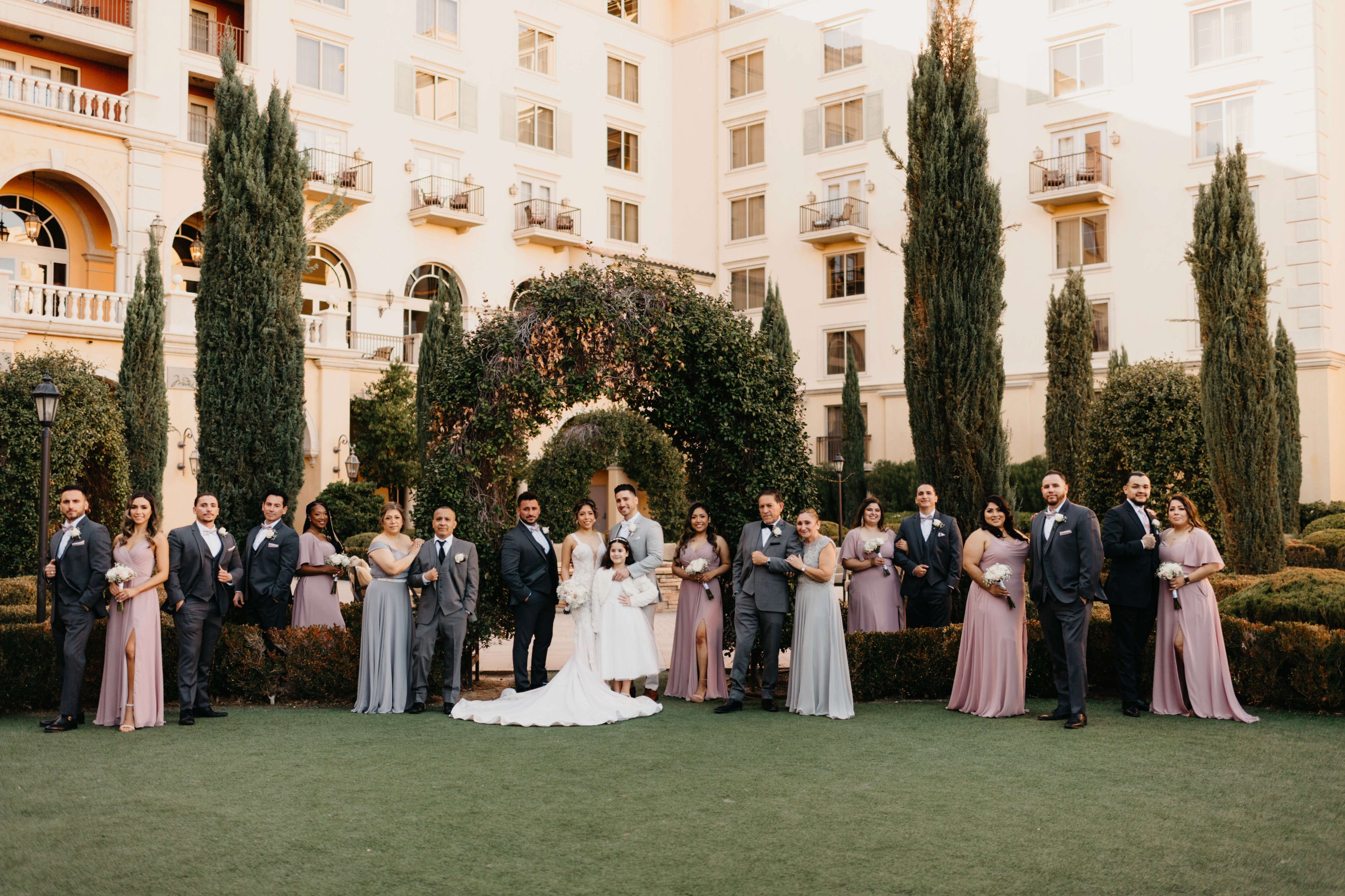 Wedding party portraits at Hilton Lake Las Vegas Resort