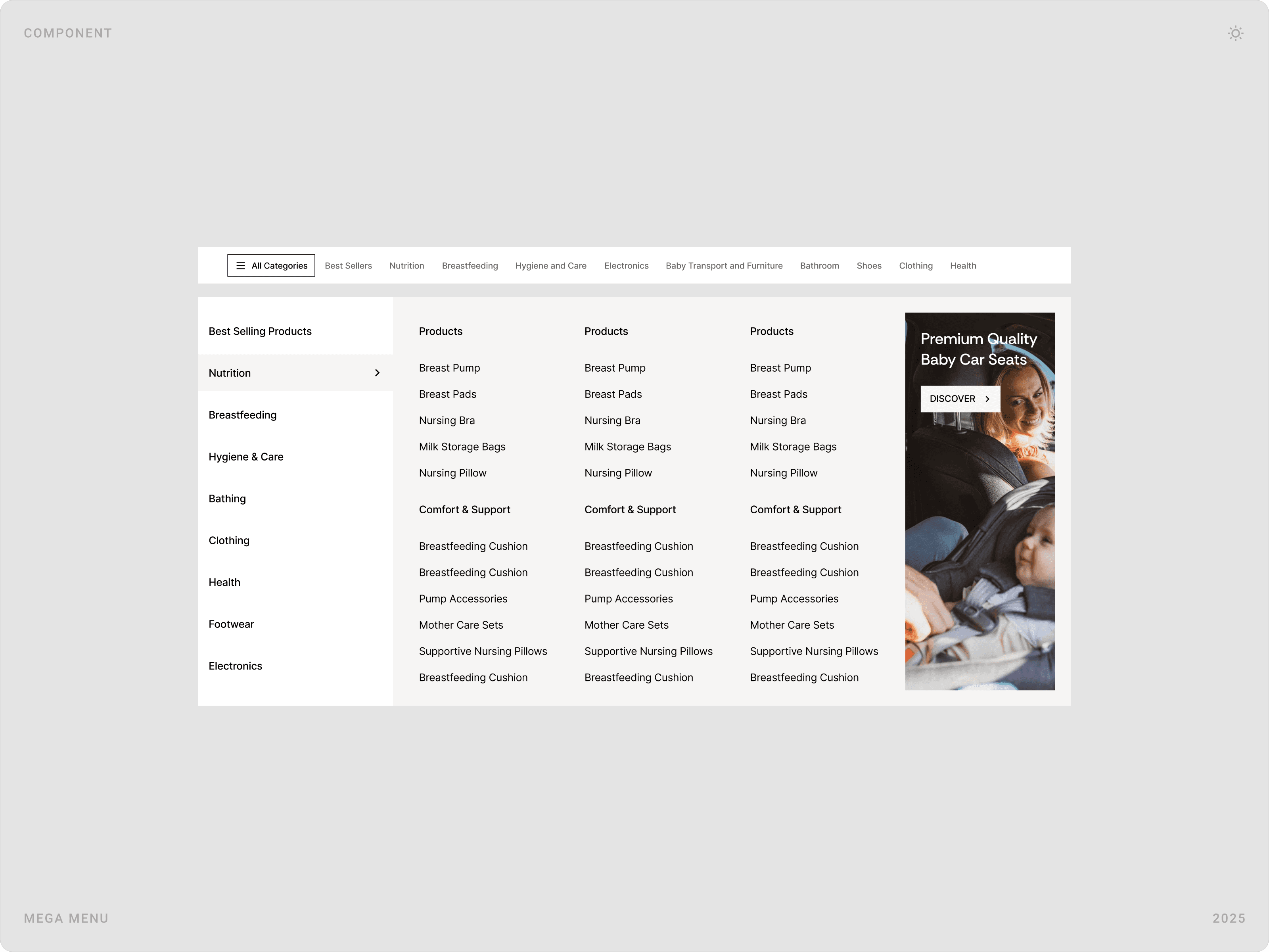Premium E-commerce Mega Menu Navigation Design