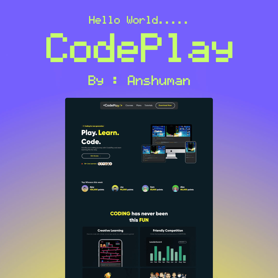 Codeplay Landing page