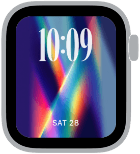 A selection from the holographic prism Apple Watch face collection