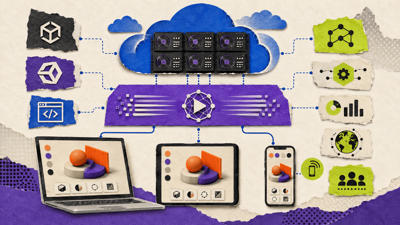A high-fidelity 3D product configurator streamed from cloud GPUs to customers on multiple devices.