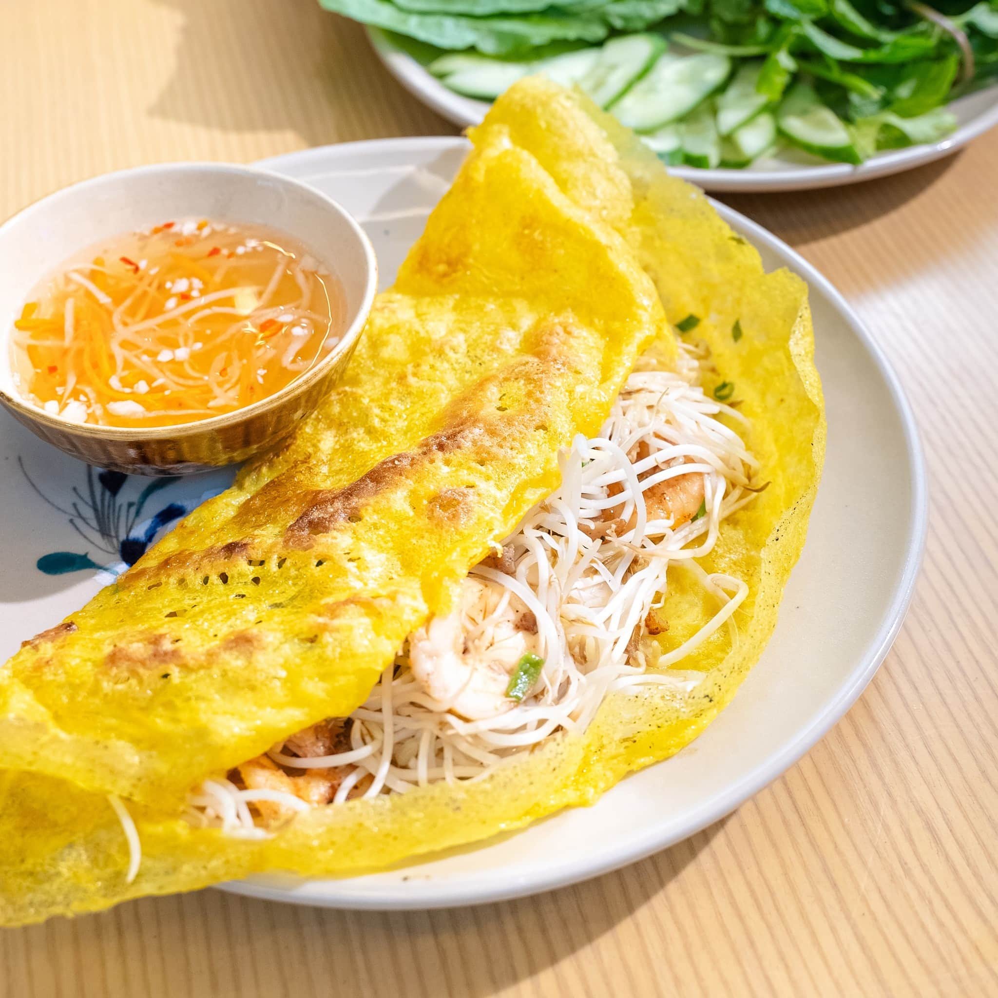 Authentic crispy rice pancakes from Saigon, a must-try at Social Distrikt among the top breakfast places Downtown in Dubai.