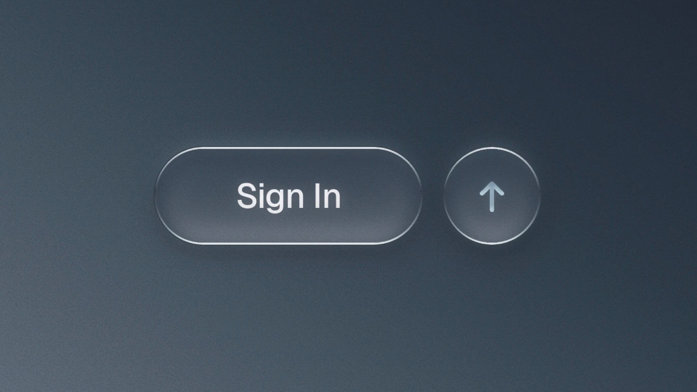 Glassy sign-in button with upward arrow icon