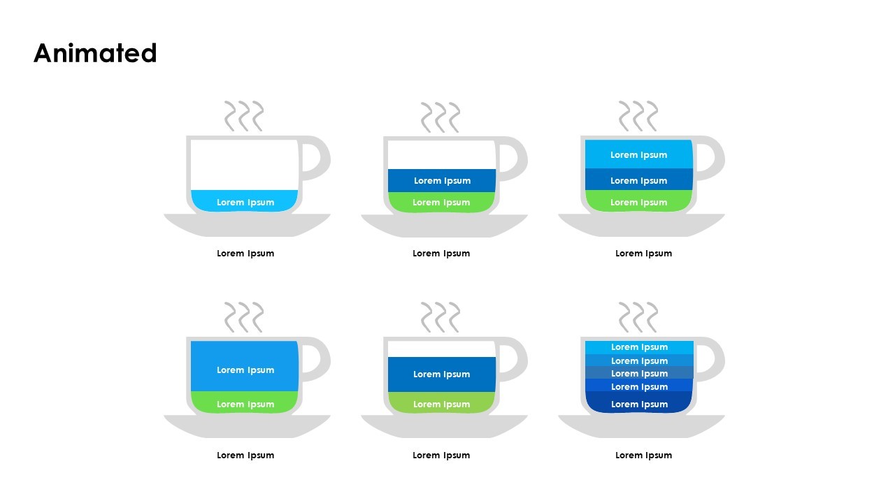 Dynamic Animated Coffee Cup Illustrations for Presentations