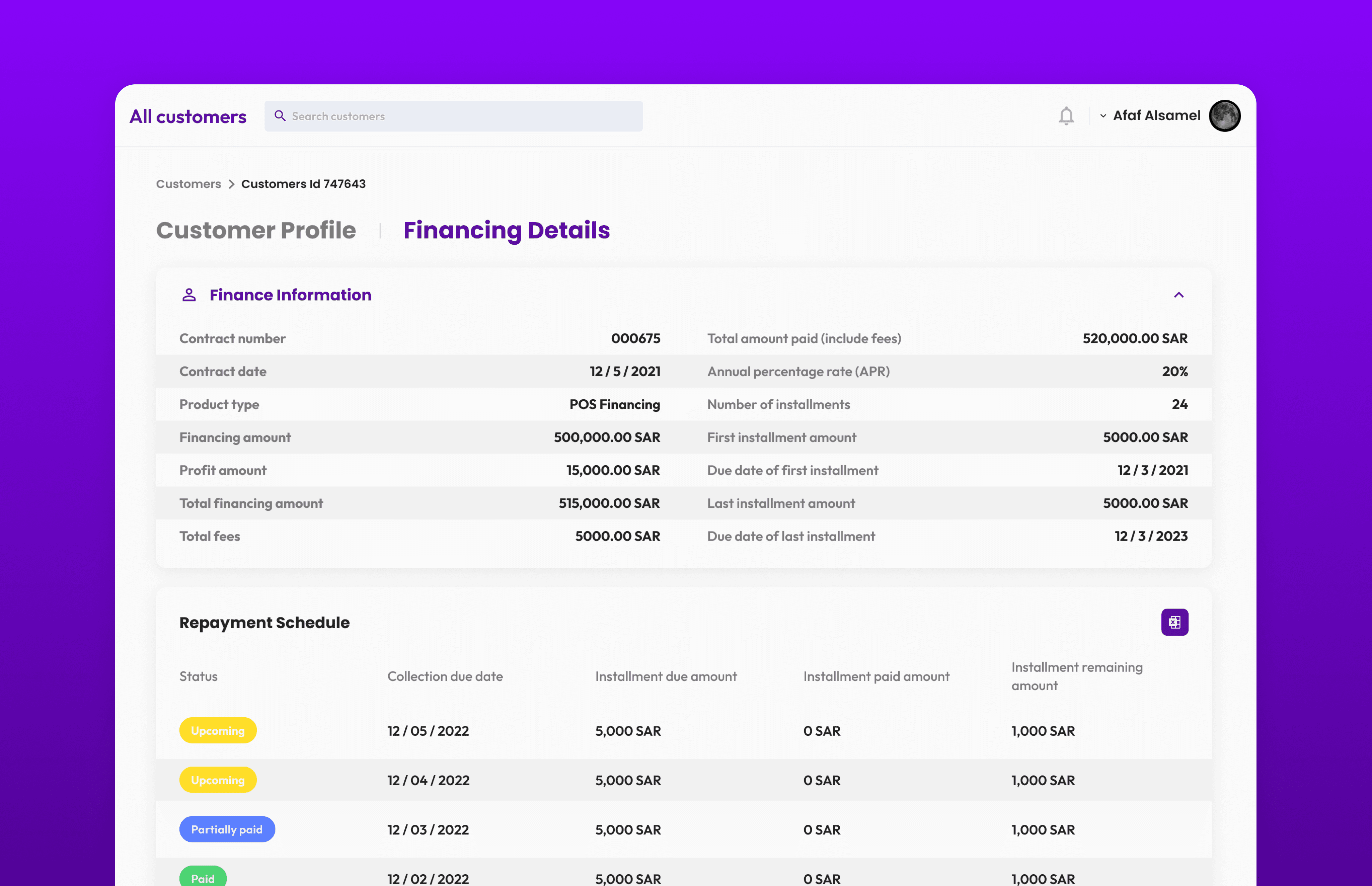 Internal Portal - Hala Financing