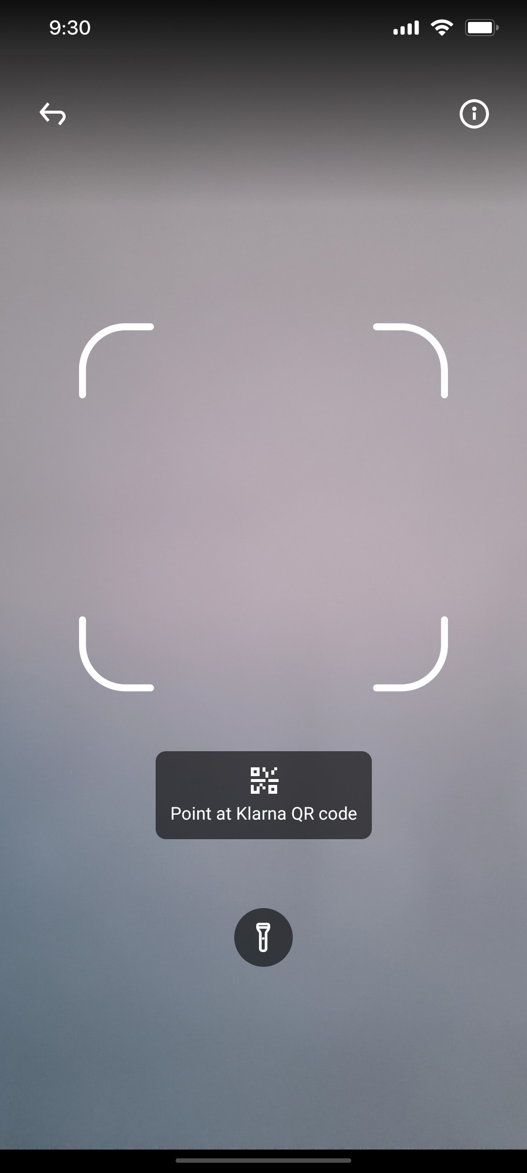 Klarna Camera Page Screen