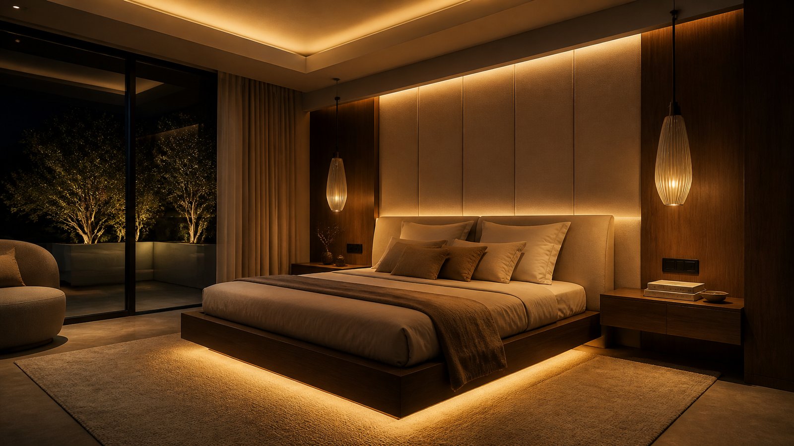 Dormitorio con luz indirecta · concepto Ledilux