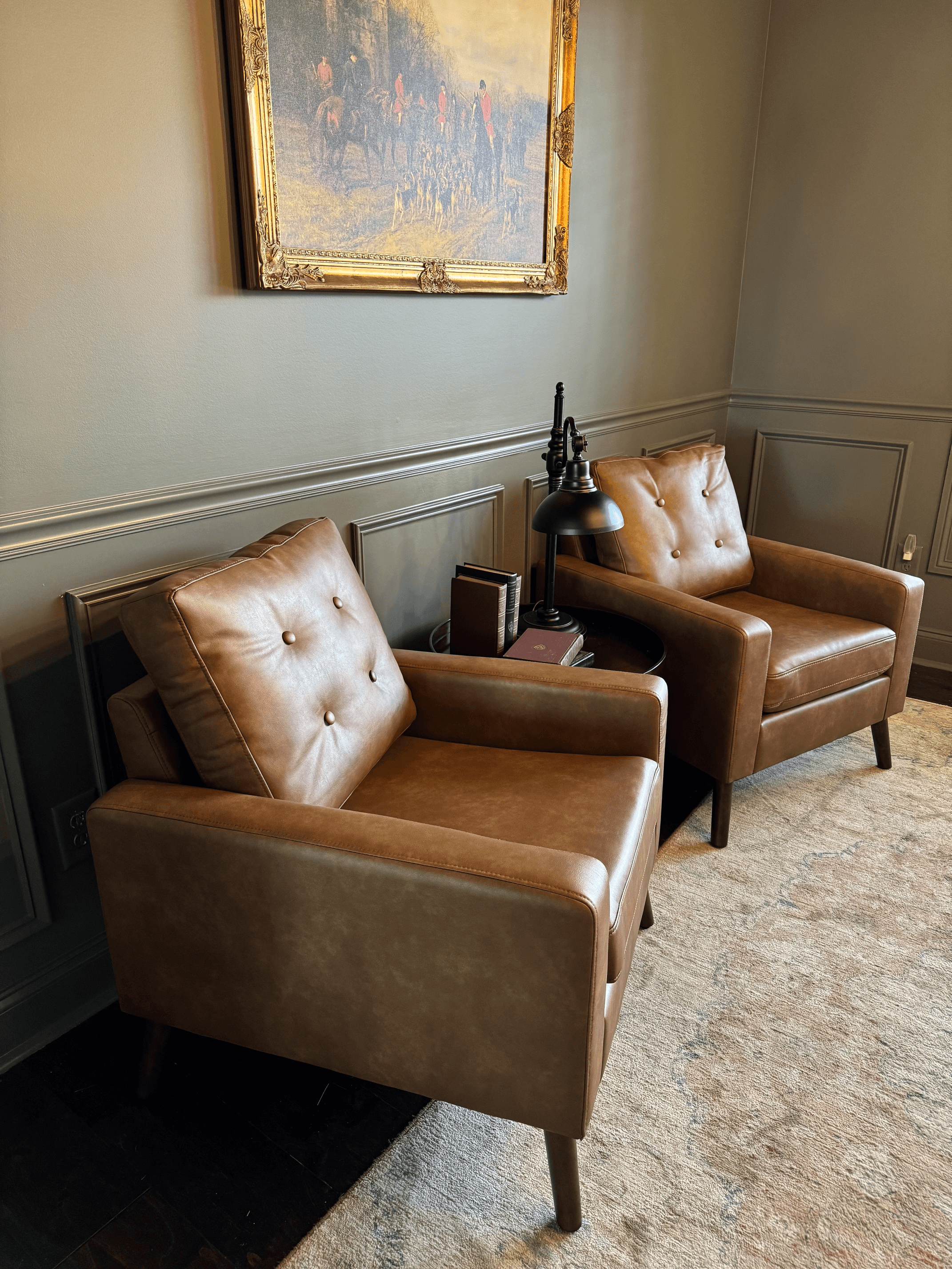 Heritage Faux Leather Accent Chair