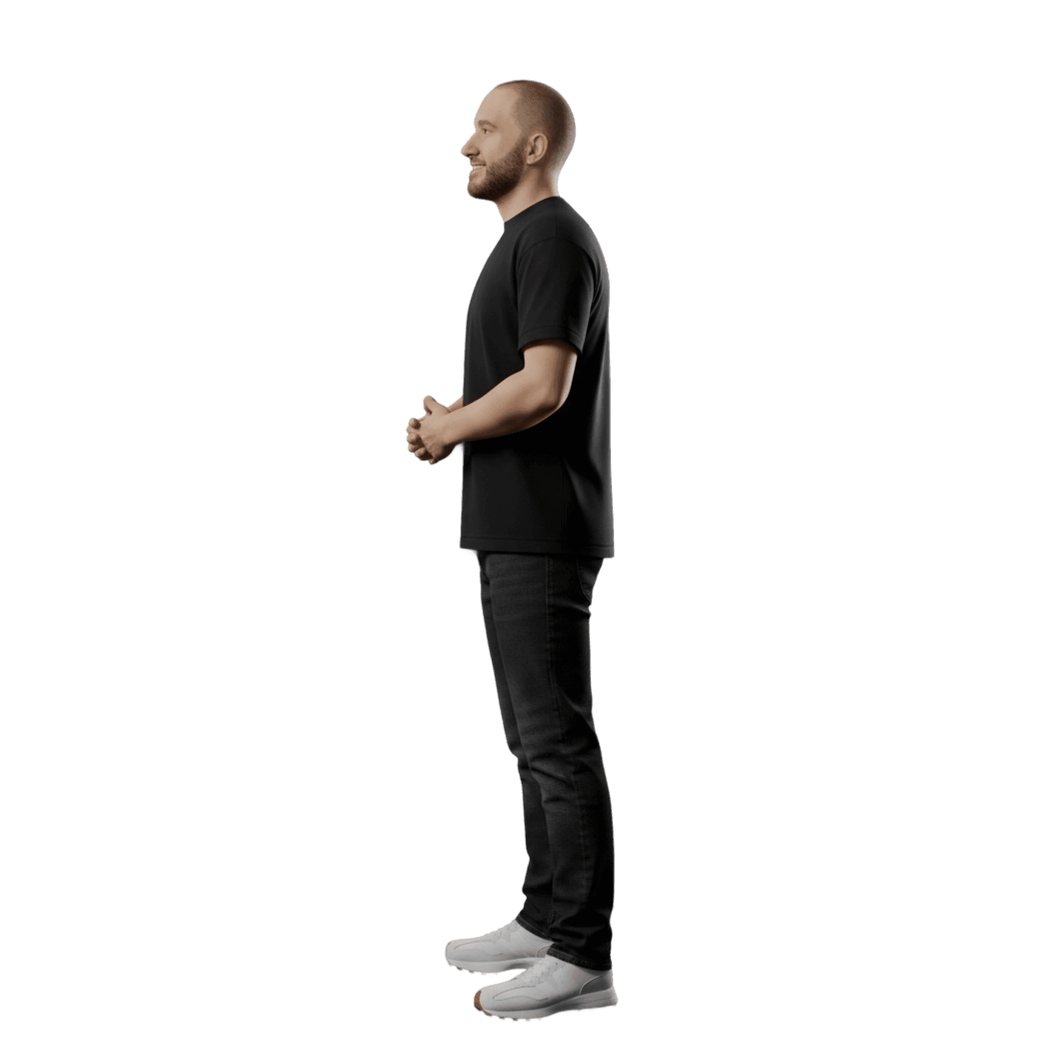 Senior UX designer standing with crossed arms in a studio workspace, reflecting experience in product design, design systems, and UX leadership.