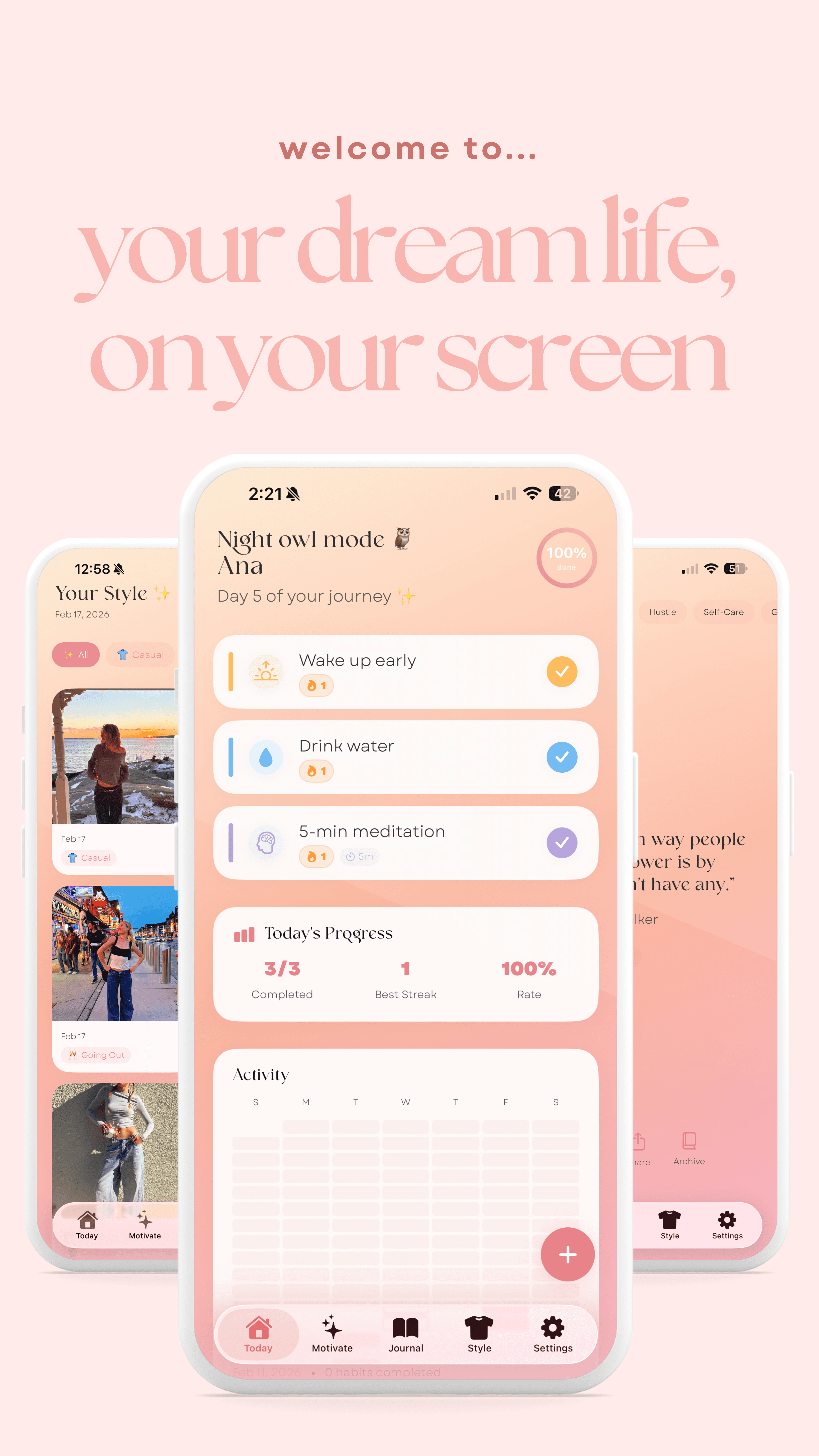 an image showing three It Girl app features