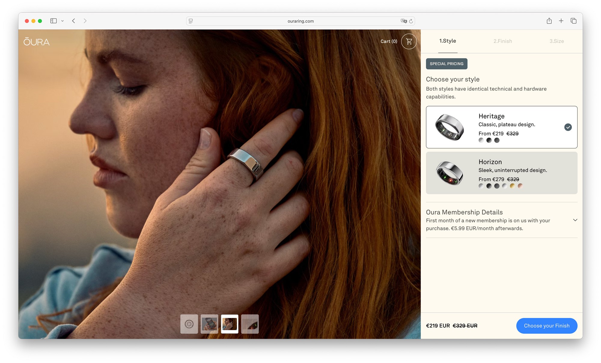 Фотография девушки с кольцом Oura Ring
