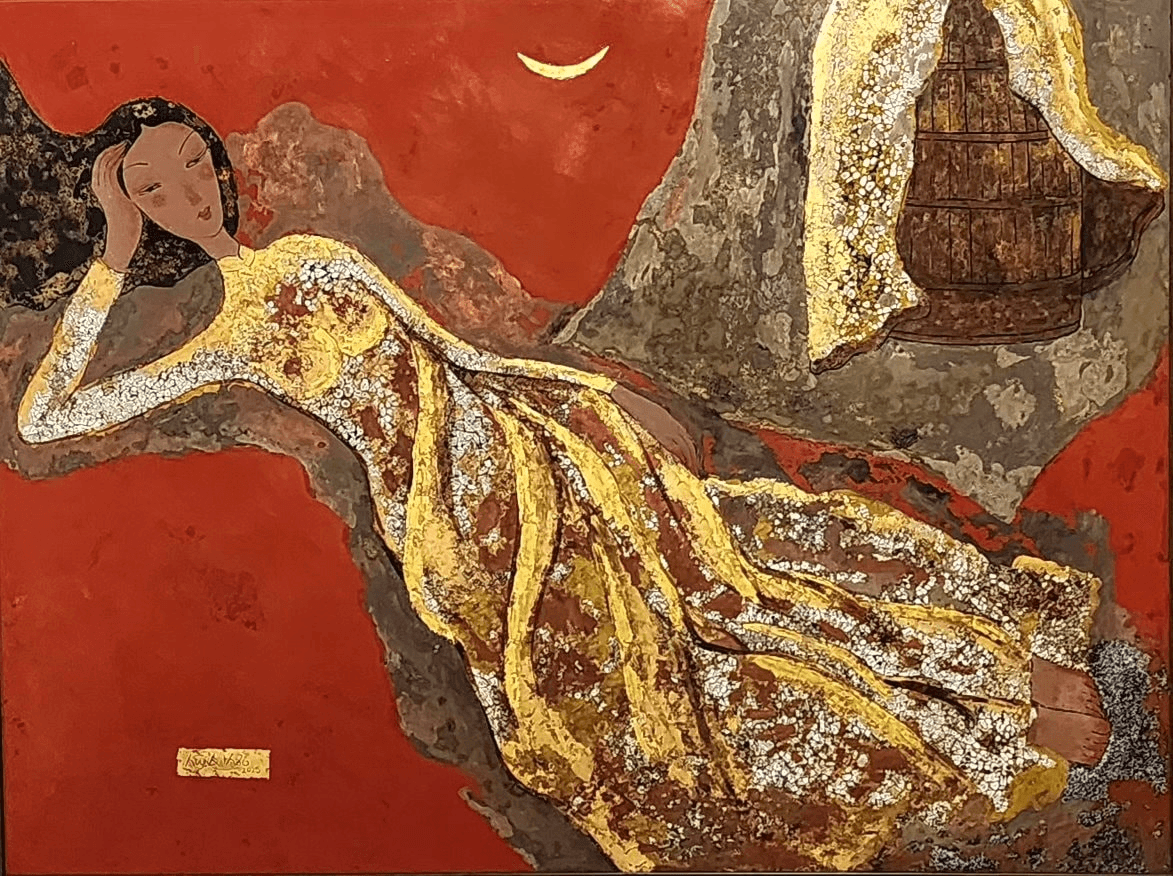 premium art poster and canvas prints, with originals available, from QART , of the artwork " Crescent Moon "