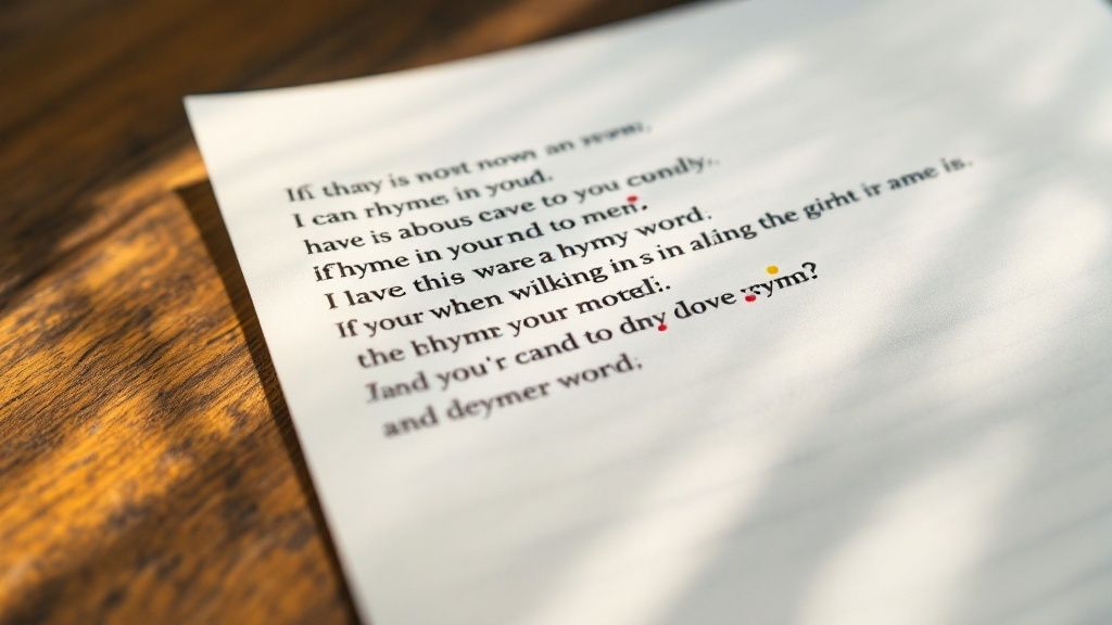 Develop Strong Rhyme Schemes and Meter