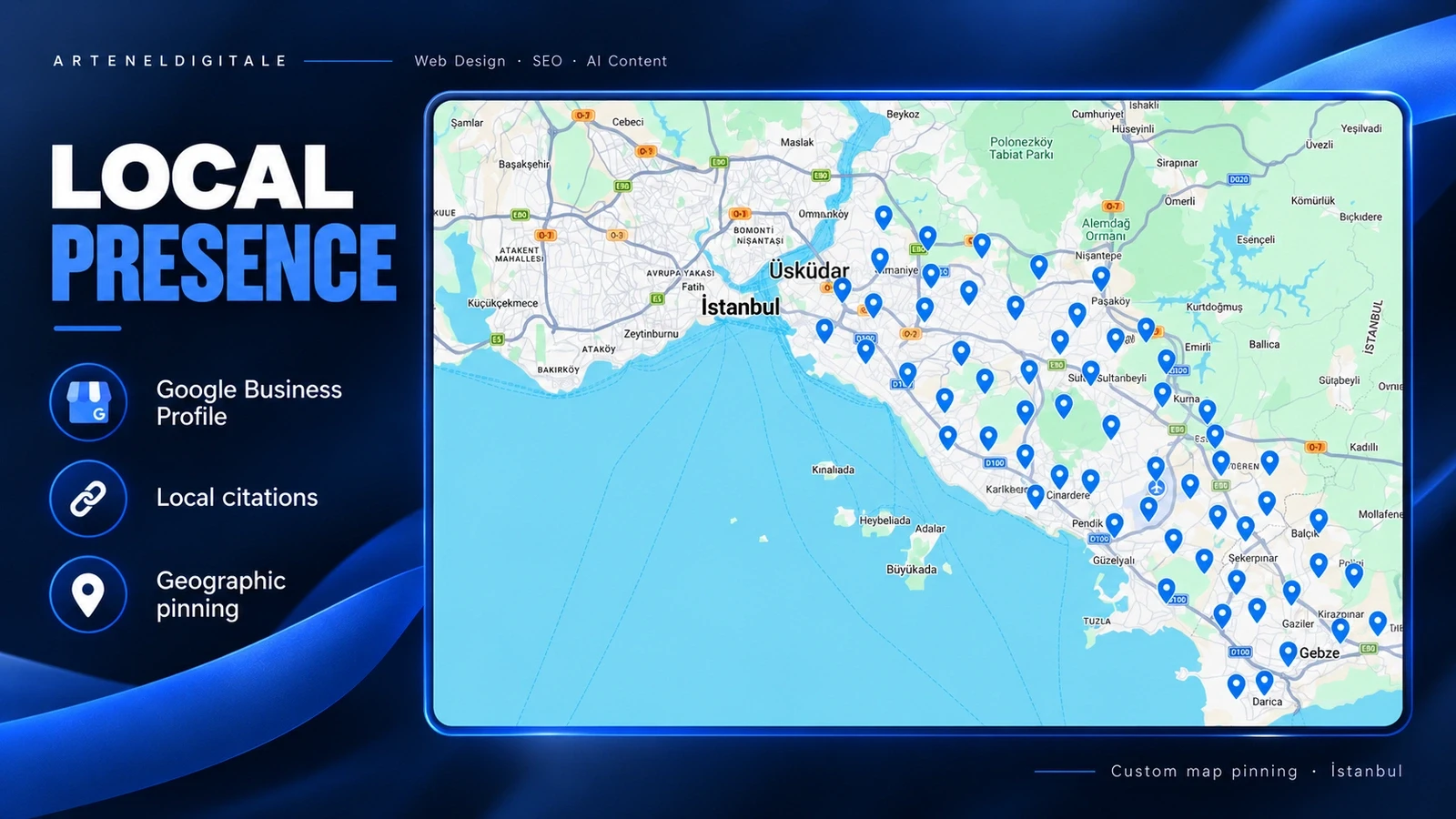 Deniz Yılmaz SMMM için özel İstanbul harita konumlandırma sunumunun yanı sıra Google İşletme Profili ve yerel listeleme yönetimi hizmetleri