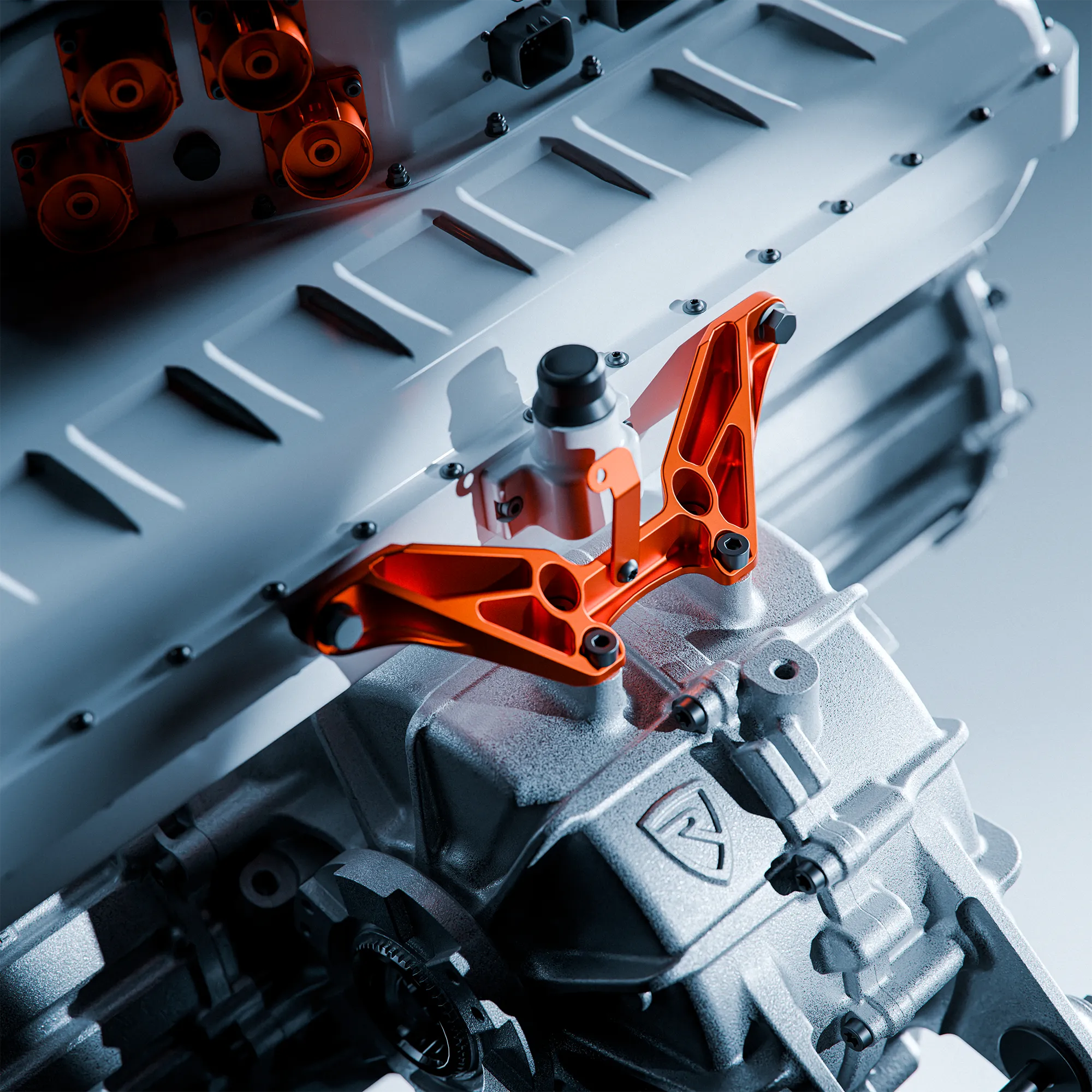 Detailed CGI render of Volvo S90 rear logo