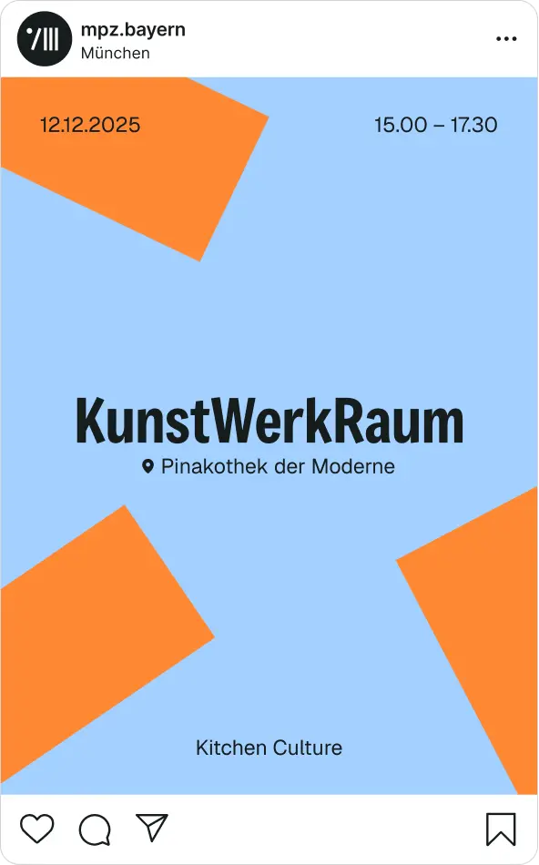 Instagram-Post: Veranstaltung KunstWerkRaum in der Pinakothek der Moderne