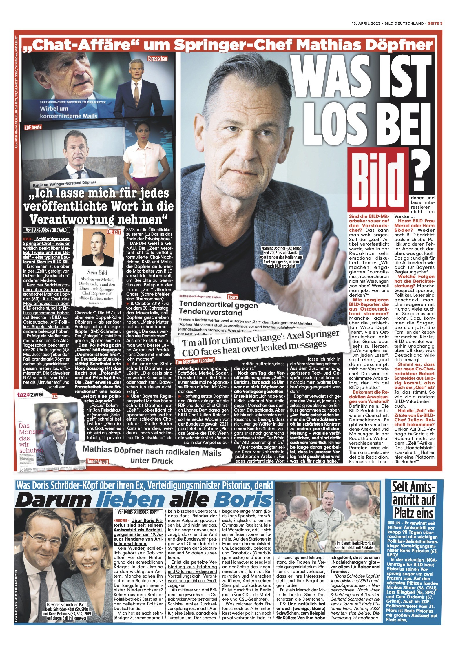 Zeitungsseite aus der BILD-Bundesausgabe von 2023