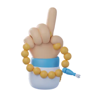 Free 3D dhikr hand icon for Ramadan