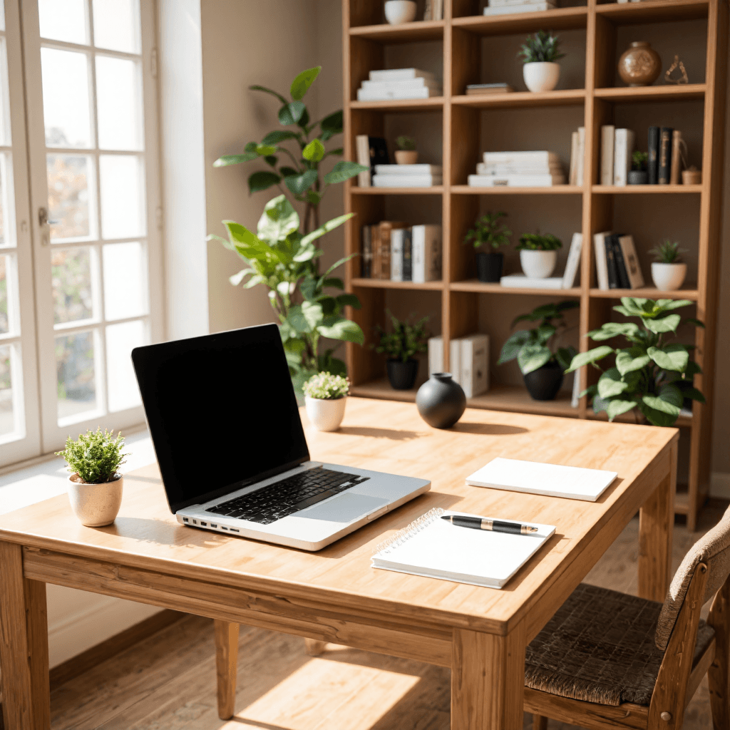 product photography of home office setup
