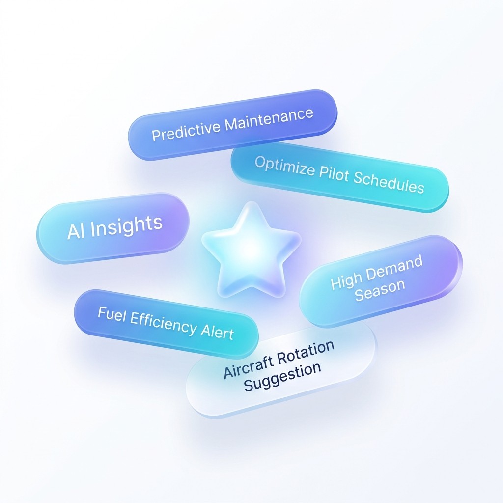 AI suggesting actions like "Optimize onboarding flow" and "Raise pricing tier" based on user data.