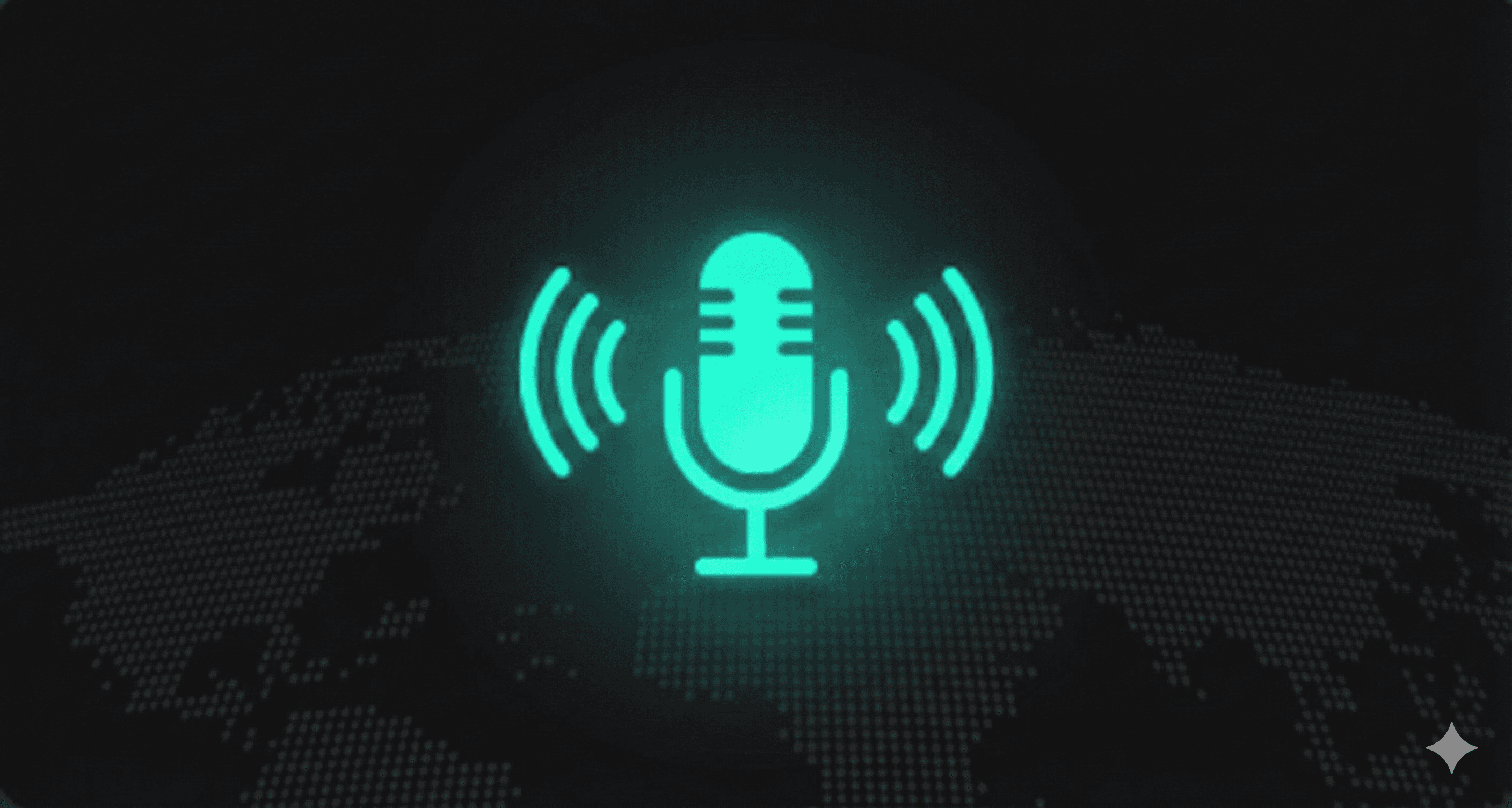 Microphone Icon on a Globe