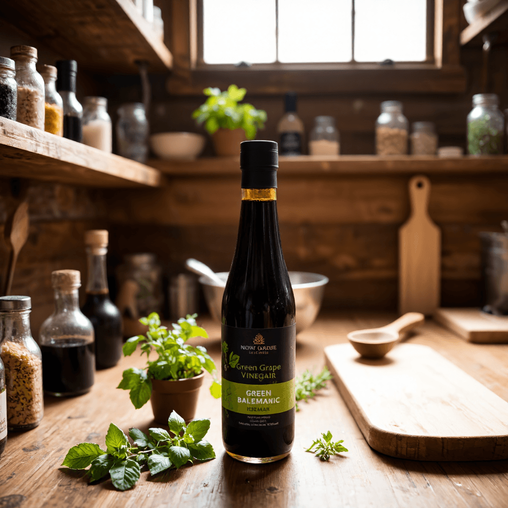 product photography of Green grape balsamic vinegar