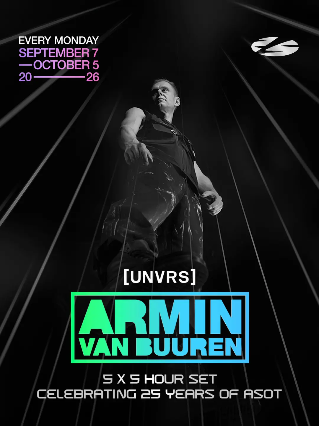 Armin van Buuren A State of Trance [UNVRS] residency poster. Credits : The Night League