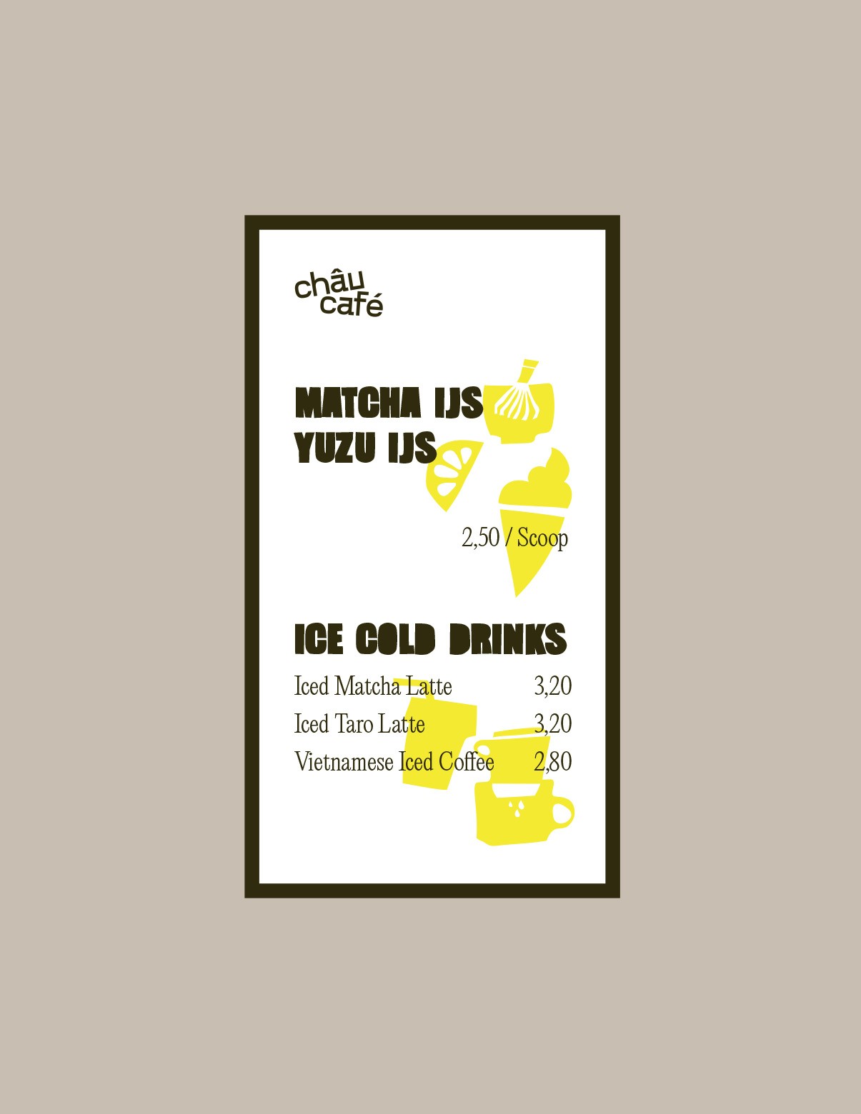 menu design for urban cafe