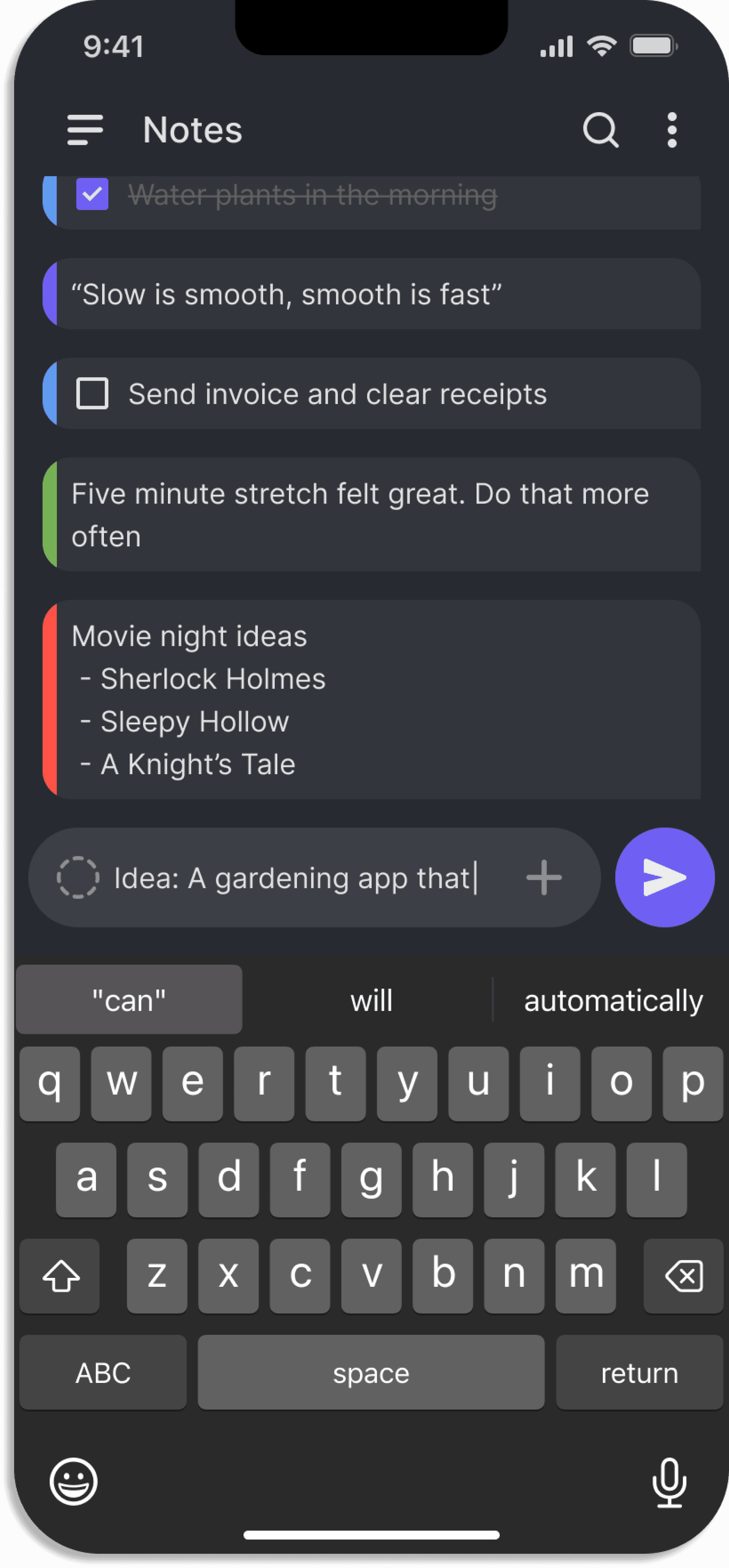 Use Notestream for quick capture notes