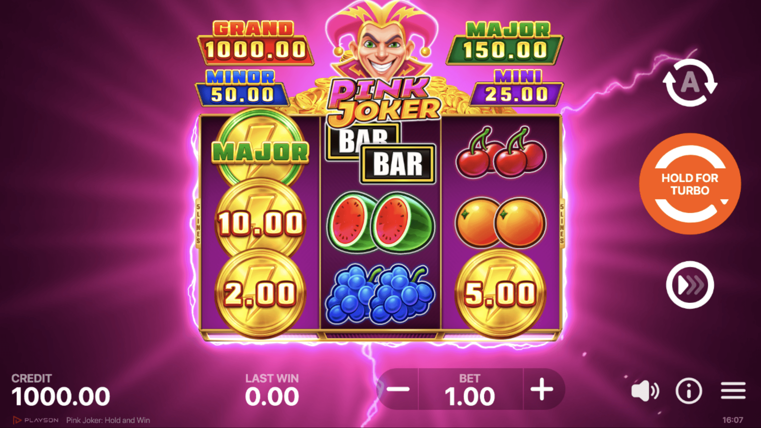 Pink Joker: Hold and Win — bonus à multiplicateurs de cellule