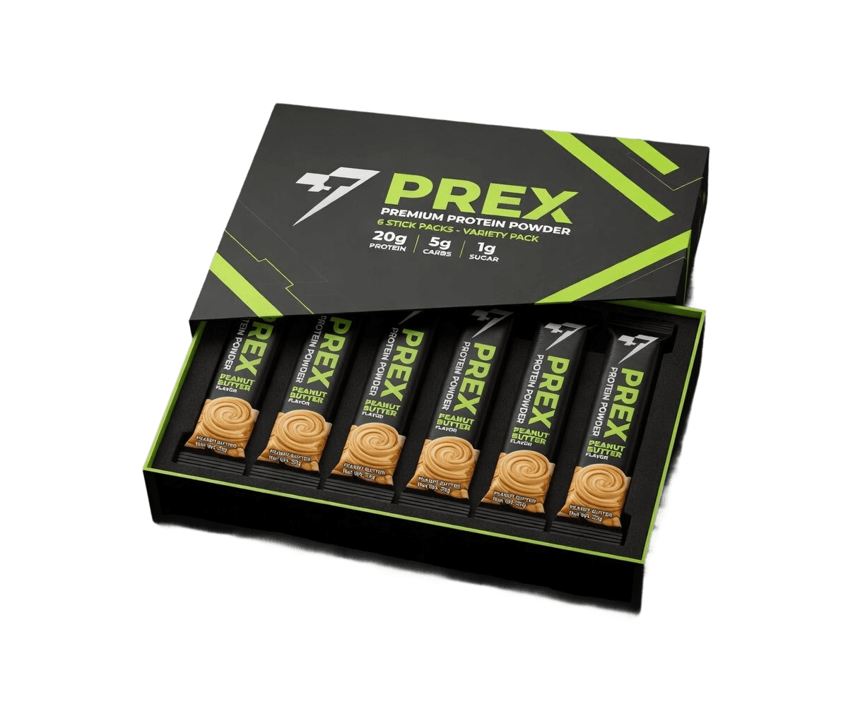 PREX Peanut Butter Protein Stick Pack Box
