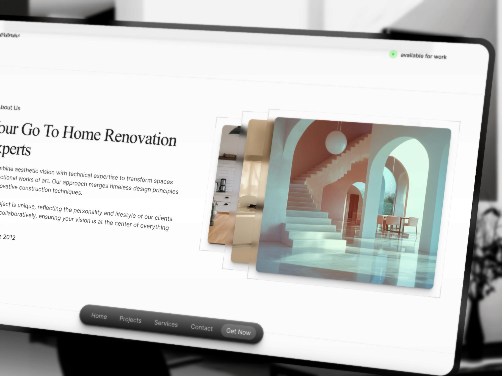 Renovation — 极简3D 插画风创意机构官网设计灵感