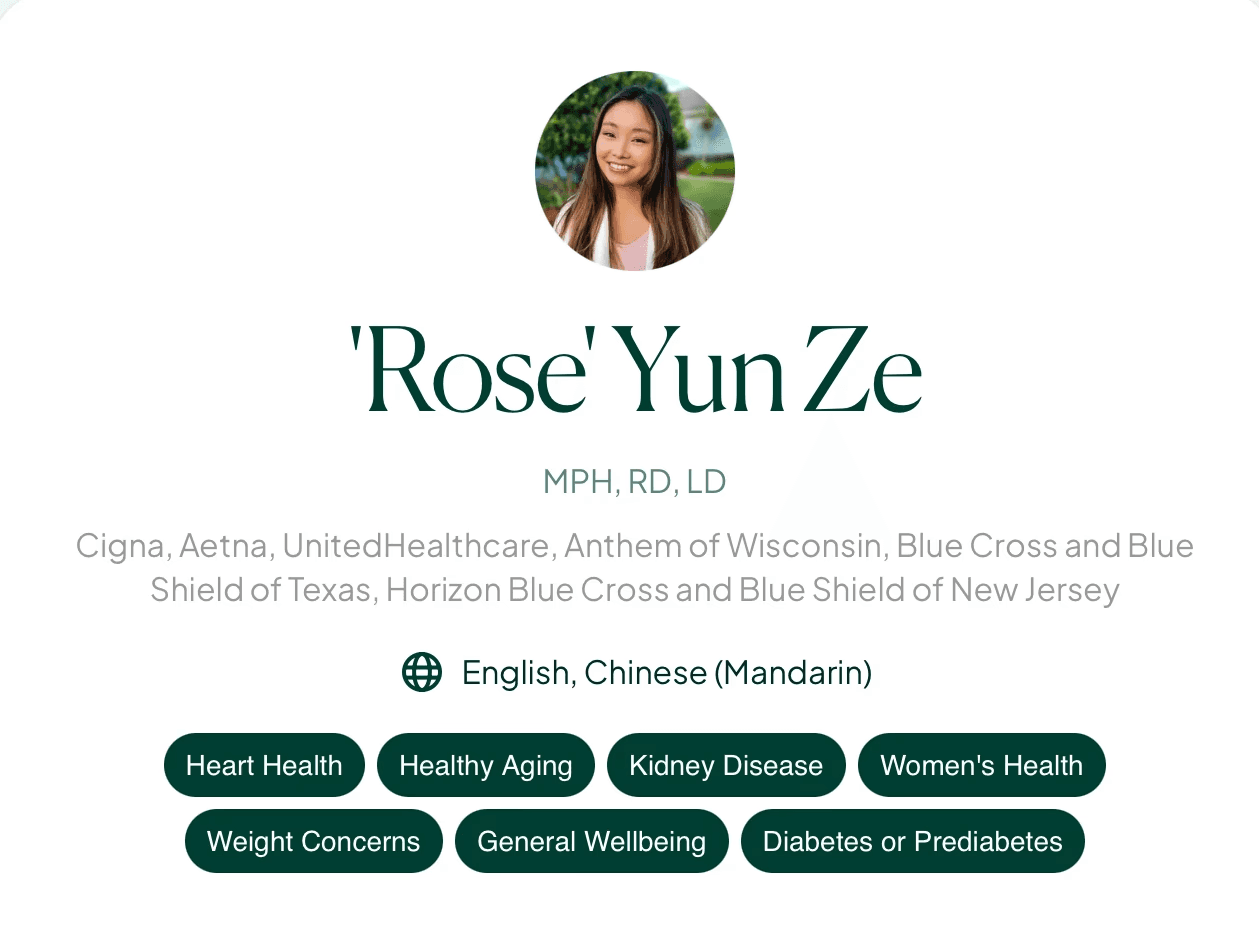 Rose Ze, Registered Dietitian at Berry Street