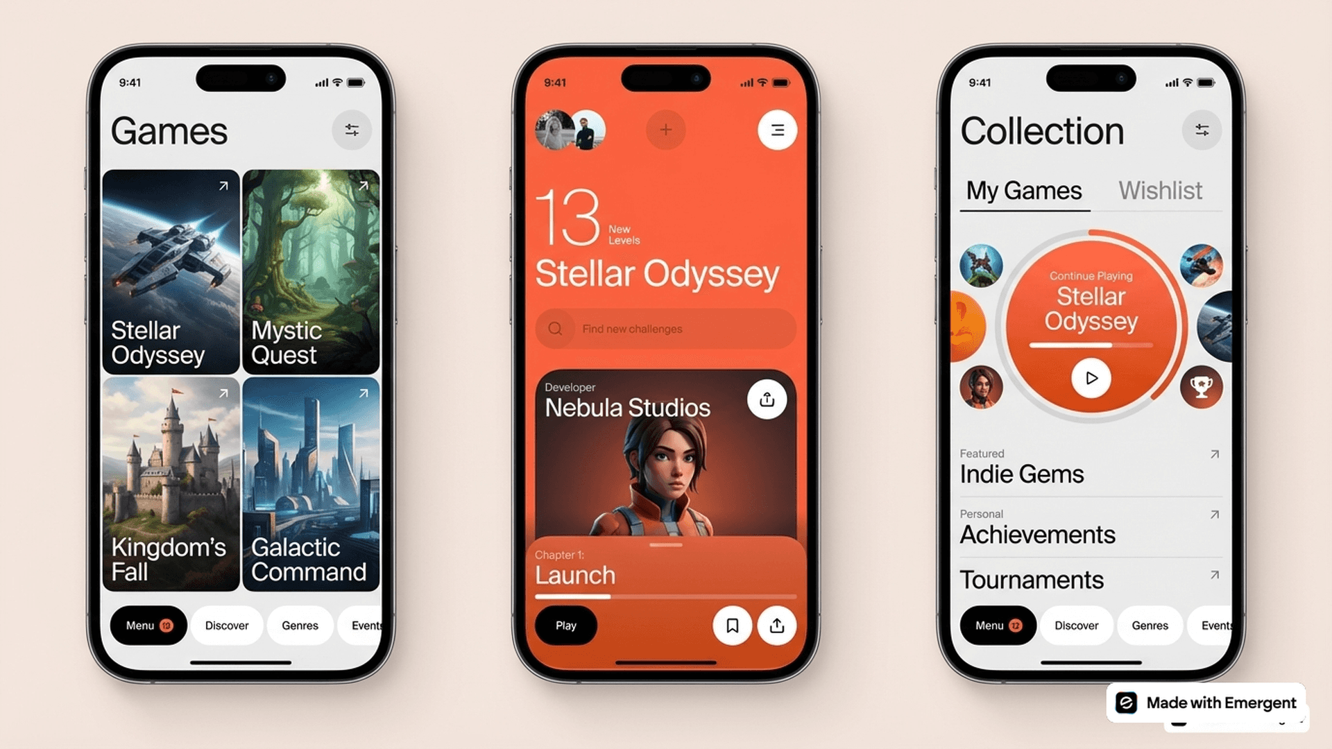 Game App Made with Emergent